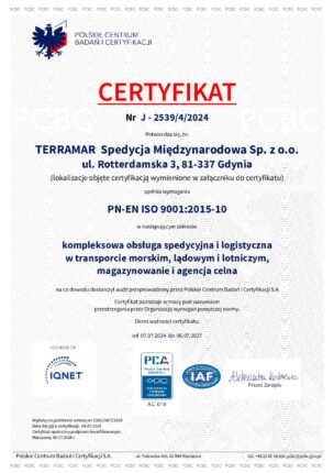Certyfikat ISO