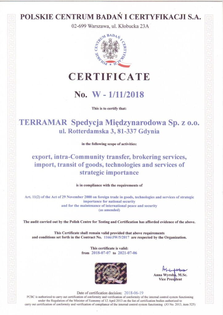 WSK Certificate